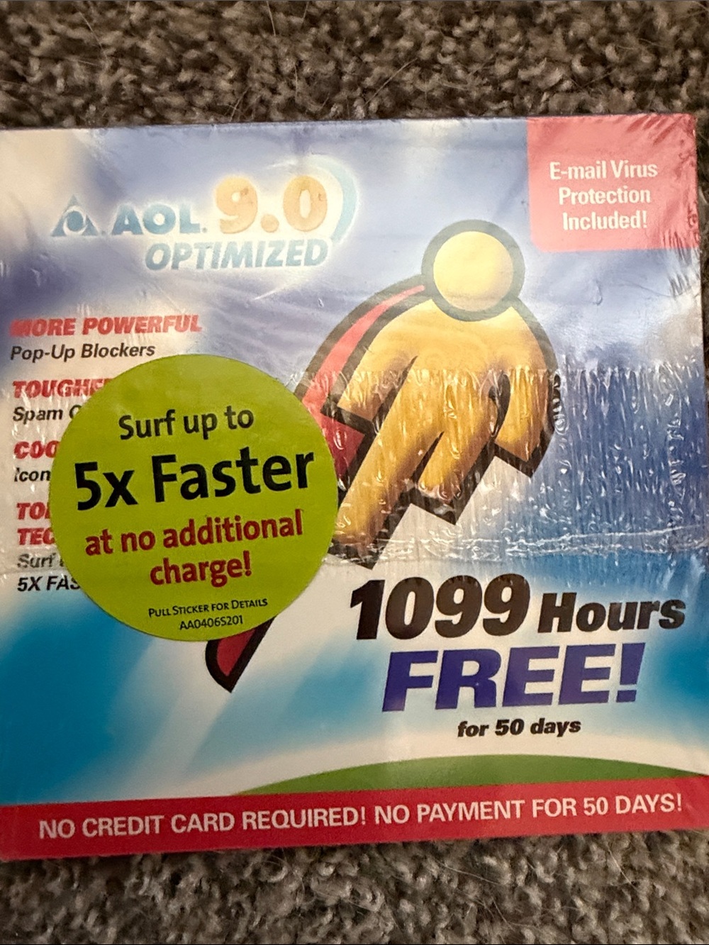 AOL 9.0 optimized sealed - 1099 hours free